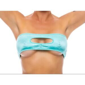 🦋B2G1🦋BODYZONE Peek-A-Boo Bandeau Top | ONE SIZE | Dance Wear BABY BLUE